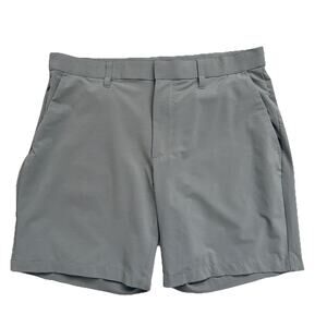 Fabletics Shorts Mens Large Gray Stretch Athletic Lightweight 8” Inseam Golf